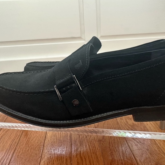 Tod’s Black Suede Loafer with Sleek Side Buckle Size 8 main image 6